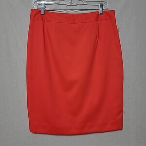 Pendleton Wool Skirt Womens Size 10P Petite Coral Lined Below Knee Zip